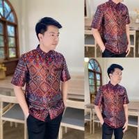 ราคา เสื้อเชิ้ตคอจีนผ้าไทย สีแดงไหม แขนสั้น เสื้อใส่ทำงานผู้ชาย เสื้อใส่ออกงาน (23565114069)