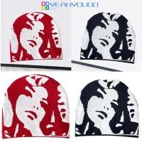 ราคา Yeahyoudo วัยรุ่นถัก Beanies หมวกยืดหยุ่นป้องกันหูหมวก Human Portrait รูปแบบหมวกผู้ใหญ่ฤดูหนาวขี่จักรยานเล่นสกี Bean (27623684712)