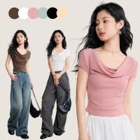ราคา Paula พร้อมส่ง เสื้อเชิ้ตแขนสั้นเซ็กซี่ เสื้อยืดสตรีเปิดไหล่เดี่ยว สะดือเซ็กซี่สาวฮอต เสื้อเปิดไหล่ไหมพรม แขนสั้น (29610259314)