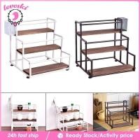 ราคา Lovoski ชั้นวางโชว์ขวดน้ําเชื่อม 3 ชั้นที่วางชั้นวางของสําหรับบาร์ชั้นเก็บของในครัวสําหรับตู้สถานีกาแฟในครัว (29171935463)