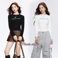 ราคา Rosie พร้อมส่ง เสื้อรัดรูป เสื้อครอป เสื้อยืดแขนยาวสีพื้นเอวลอยทรงสกินนี่พอดีตัว เสื้อยืดสีขาวสาวฮอตอเมริกัน สไตล์เกาหลี (25489086207)