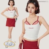 ราคา ROSIE พร้อมส่ง เสื้อสายเดี่ยวลายสก็อต เสื้อสายเดี่ยวลูกไม้ติดโบว์ ครอปรัดรูป Y2k มีฟองน้ำ 2ชิ้นติดกัน เซ็กซี่ผู้หญิง (29559875184)