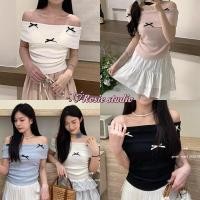 ราคา Rosie พร้อมส่ง เสื้อปาดไหล่เซ็กซี่ผู้หญิง แต่งโบว์ สีพื้น ผ้าไหมพรม น่ารัก เซ็กซี่ ชุดไปทะเล ทรงเข้ารูป สาวอวบใส่ได้ (28804611643)