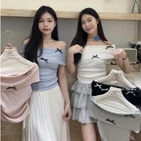 ราคา Rosie พร้อมส่ง เสื้อปาดไหล่เซ็กซี่ผู้หญิง แต่งโบว์ สีพื้น ผ้าไหมพรม ทรงเข้ารูป สาวอวบใส่ได้ ชุดไปทะเล สไตล์เวียดนาม (24183738223)