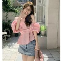 ราคา Lisa พร้อมส่ง เสื้อเปิดไหล่ชีฟอง ผ้าร่องน่ารักสไตล์ เกาหลี sexy lady เรียบหรู เริ่ดมาก เสื้อผ้าแฟชั่น เสื้อปาดไหล่ ชุดไป (25975082890)