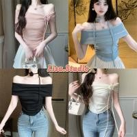 ราคา Lisa พร้อมส่ง เสื้อเปิดไหล่สีพื้นผู้หญิง croptopแต่งดอกไม้ ทรงรัดรูป เรียบหรู ผ้าไม้พรหม ชุดไปทะเล ไปคาเฟ่ สไตล์เวียดนาม (26602409889)