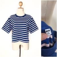 ราคา Uniqlo เสื้อยืดลายทางน้ำเงิน ขาว (40865038322)