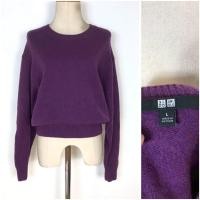 ราคา Uniqlo เสื้อไหมพรมสีม่วง (40362321963)