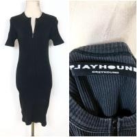 ราคา Playhound ผ้ายืดร่องๆ สีดำ รูดซิปหน้า (44262313381)