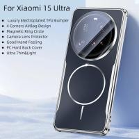 ราคา สําหรับ Xiaomi 15 Ultra 15Ultra เคสโทรศัพท์หรูหรา Electroplated TPU กันชน PC กลับ Hard เคสโทรศัพท์แม่เหล็กสําหรับ Xiaomi 14 Ultra 14Ultra 15 Pro (28538277458)