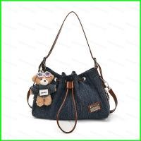 ราคา กระเป๋าสะพายข้างยีนส์สไตล์เกาหลี น้ำหนักเบาที่มีความจุมาก CG4 (26189871692)