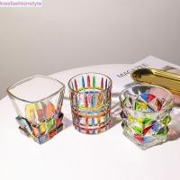 ราคา Kissfashionstyle แก้ววิสกี้ Bourbon ภาพวาดสีสันสดใสค็อกเทลแก้วกาแฟวิสกี้ (24189566852)
