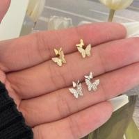 ราคา Suwann na ราคาต่อคู่ ต่างหู ต่างหูเงินแท้ ผีเสื้อเพชร (12902458783)