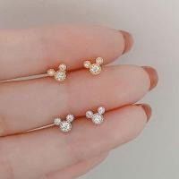 ราคา Suwann na ราคาต่อคู่ ต่างหู ต่างหูเงินแท้ มิกกี้ สีเงิน ทอง (5878608434)