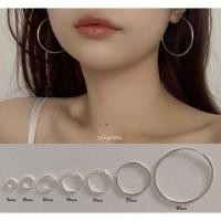 ราคา ได้รับการรับรองเงินแท้ Suwann na ราคาต่อคู่ ต่างหูห่วง ต่างหูเงินแท้ ห่วงหลอด 8 10 12 14 16 18 25 40 mm (7042877713)