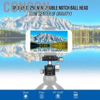 ราคา Concon Andoer D 25C CNC Machining Aluminum Alloy Double Notch Ball Head Mini Ballhead ต่ำกึ่งกลางของแรงโน้มถ่วงสำหรับ Manfrotto Tripod Monopod DSLR ILDC กล้องความจุสูงสุด 10 กก (43761361347)