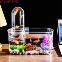 ราคา RADIANTSYNC ตู้ปลาตั้งโต๊ะลอย ประหยัดพื้นที่ล้างดูถังปลาแรงดันลบ สไตล์ที่ไม่ซ้ํากันพลาสติก Shatterproof ถังปลาทองขนาดเล็ก Hydroponics (43652913330)