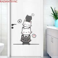 ราคา RADIANTSYNC สติ๊กเกอร์ติดผนังแมว สติ๊กเกอร์ติดผนังลายการ์ตูน PVC หอพักวอลเปเปอร์แบบถอดได้สร้างสรรค์ศิลปะน่ารัก (44009548931)
