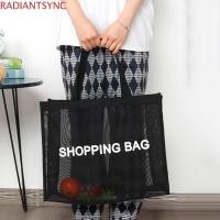 ราคา RADIANTSYNC กระเป๋าโท้ทขนาดใหญ่ ทำจากไนลอนสีดำและตาข่าย พกพาสะดวก เหมาะสำหรับการเดินทางและใช้เป็นถุงช้อปปิ้ง (43309539616)