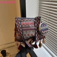 ราคา SEVENHALF Fringe กระเป๋าสะพายข้าง ทรงใหญ่สไตล์ชาติพันธุ์ ลายเรขาคณิตคลาสสิก สำหรับผู้หญิง (43258538131)