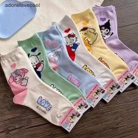 ราคา Adth 1 คู่ Sanrio ถุงเท้าอะนิเมะ Hello Kitty Kuromi Melody Pochacco ยาวหลอด Harajuku Keep Warm Casual ถุงเท้าผ้าฝ้ายสาวของขวัญ Martijn (24791369171)