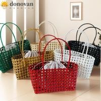 ราคา DODONVAN กระเป๋าสานกลวง พลาสติกความจุขนาดใหญ่กระเป๋าชายหาด สไตล์โบฮีเมียนอินเทรนด์สไตล์ชนบทกระเป๋าถังตะกร้าผักกระเป๋าStreetwear (29390581675)
