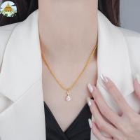 ราคา สร้อยคอมุกหยดสีทอง 18K เพทายสำหรับผู้หญิง เครื่องประดับเป็นของขวัญพิเศษ (40614263200)