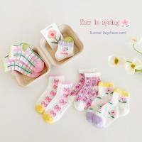 ราคา ถุงเท้าตาข่ายลายดอกไม้สีชมพู สําหรับเด็กอายุ 1 3 ปี (43513565176)