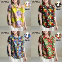 ราคา 2568 เสื้อเชิ้ตดอกไม้มัดย้อมฮาวายสงกรานต์ผู้หญิงผ้าฝ้ายลินินเสื้อเชิ้ตใส่สบายและระบายอากาศ (27781855480)