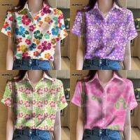 ราคา 2025 เสื้อสงกรานต์ เสื้อผู้หญิงฮาวาย เทศกาลสงกรานต์ เสื้อยืดดอกไม้ เสื้อแขนสั้น ทั้งชายและหญิง (27332118106)