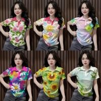 ราคา 2568 วันสงกรานต์มีความสุขโปโลคอวีสงกรานต์เสื้อยืดผู้หญิงฤดูร้อนสายรุ้งพิมพ์เสื้อโปโลแขนสั้น (27031122248)