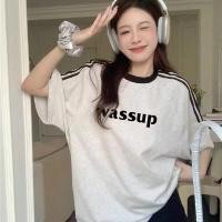 ราคา เสื้อยืดฤดูใบไม้ผลิ สกรีนลายตัวอักษร ดีไซน์เบาๆ ระบายอากาศได้ดี สำหรับทั้งผู้ชายและผู้หญิง (27990909660)