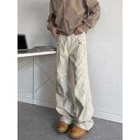 ราคา 2025 ใหม่ฤดูใบไม้ผลิ กางเกงทำงานชายแบบตรง สีพื้น ย้อนยุคแบบอเมริกัน หลายกระเป๋า (26977725093)