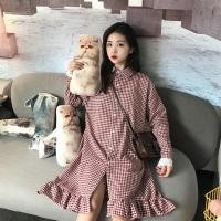 ราคา P1539เดรสสก็อตชายระบายแขนยาว (40459300420)