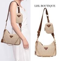 ราคา LHL BOUTIQUE กระเป๋าถักเชือกร่ม มินิมอลสะ hobo ชายหาด ริมทะเล กระเป๋าสะพายข้าง (27488786321)