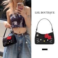 ราคา LHL BOUTIQUE กระเป๋าสี่เหลี่ยมเล็ก Hello Kitty ผ้ากำมะหยี่ ลายการ์ตูน สายโซ่ สีดำ กระเป๋าสะพายไหล่ (41754010275)