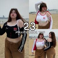 ราคา 23MAXMOOROE TOP เสื้อครอปแขนยาว งานสกรีนสุดเท่ แต่งลูกไม้ สาวเซ็กซี่ สาวเท่สาวอวบ (27027919422)