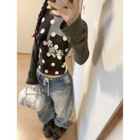 ราคา เสื้อยืดรัดรูปสไตล์เรโทรเกาหลี พิมพ์ลายการ์ตูนสุนัขและลายทหารสีเขียว แขนยาวรอบคอดูเก๋ สไตล์คลาสสิกที่สวมได้ในโอกาสต่างๆ (25797542405)