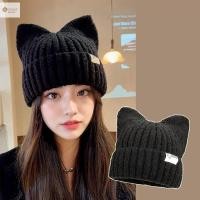 ราคา ปลาค็อด หูแมวน่ารัก หมวกไหมพรม สําหรับผู้หญิงฤดูใบไม้ร่วงและฤดูหนาวป้องกันหูที่อบอุ่นหวานอเนกประสงค์เสื้อสวมหัวถักหมวกใหม่ (29775375324)