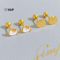 ราคา V P Sanrio Hello Kitty Earstuds 18K Gold Buckle แฟชั่นต่ําภูมิแพ้เครื่องประดับไทเทเนียมเหล็ก Earstuds สาวการ์ตูนเครื่องประดับของขวัญใหม่ (27276165858)