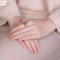 ราคา Cod งานฝีมือสีทองโบราณฝังสีเขียวรูปไข่ Hotan หยกไม้ไผ่สร้างสรรค์เปิดแหวนปรับได้สําหรับสุภาพสตรีเครื่องประดับคลาสสิกหรูหราใหม่ (24391137113)