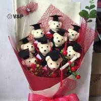 ราคา V P 12 ซม พิธีรับปริญญายืนหมีตุ๊กตาช่อดอกไม้ตกแต่งใหม่ (44420125357)