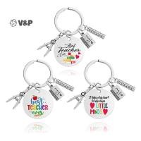 ราคา V P พวงกุญแจครูขอบคุณครูข้อความจี้ยอดนิยมพวงกุญแจของขวัญจี้วันครูสําหรับครู (56450761145)