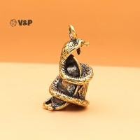 ราคา V P ทองเหลืองโบราณงูรูปปั้น Miniature Figurines Zodiac สัตว์ตกแต่งโต๊ะเครื่องประดับทองเหลืองหัตถกรรมจี้ (54500991240)