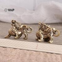 ราคา V P 1PC รูปปั้น Figurine ความมั่งคั่งทองเหลือง Decor ความเจริญรุ่งเรืองสไตล์จีนเครื่องประดับ Qilin มังกรโชคสัตว์ Fengshui Vintage (41125881880)