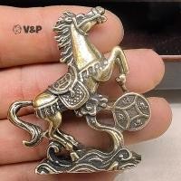 ราคา V P ทองเหลืองม้าขั้นตอนบนเหรียญรูปปั้นโชคดี Feng Shui โต๊ะ Miniatures หัตถกรรมคอลเลกชัน Figurines (56150886652)