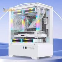ราคา A W 270 องศาโปร่งใส Glassputer กรณี PC Tower สําหรับ M ATX ITX เมนบอร์ด CPU Water Cooler SSDx1 HDDx1 280 มม กราฟิกการ์ดใหม่ (43267566818)