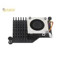 ราคา A W PWM พัดลมปรับความเร็ว ck Silver Blue Cooling หม้อน้ําสําหรับ Raspberry Pi 5 Active Cooler อลูมิเนียมฮีทซิงค์ใหม่ (42664734219)