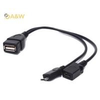 ราคา A W OTG Power Splitter Y Cable Micro USB Male to USB A Male Female Adapter Cord (43276023893)