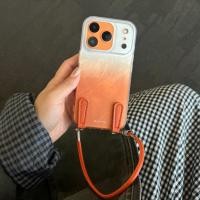 ราคา Gradient สีส้มน้ําแข็งรูปแบบหนัง Wrsit สายคล้องเคสโทรศัพท์สําหรับ iPhone 17Promax 17Pro 17 14 15 16 Pro Max 13 กันกระแทกสองชั้น Imd ผู้หญิงฝาครอบมือถือ (29891548074)